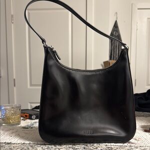 STAUD Black Leather Shoulder Bag